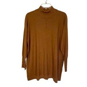 NWT ANNE KLEIN Tan Sweater Cowl Neck Long Sleeve Womens Medium